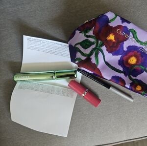 Clinique Mascara, Lipstick, Eye Liner, Bag - New, Unused